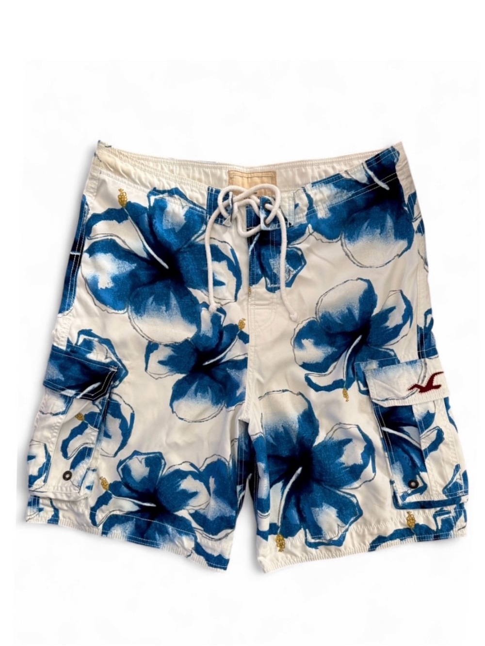 Y2K Vintage Hollister Floral Men’s Cargo Swim Board Shorts Size XL